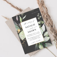 Eukalyptus Glow Gold Greenery Wedding Gray