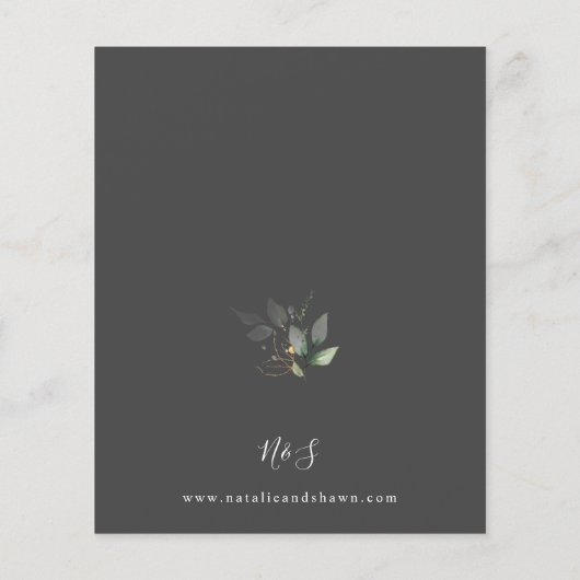 Eukalyptus Glow Gold Greenery Wedding Gray Flyer (Hinten)