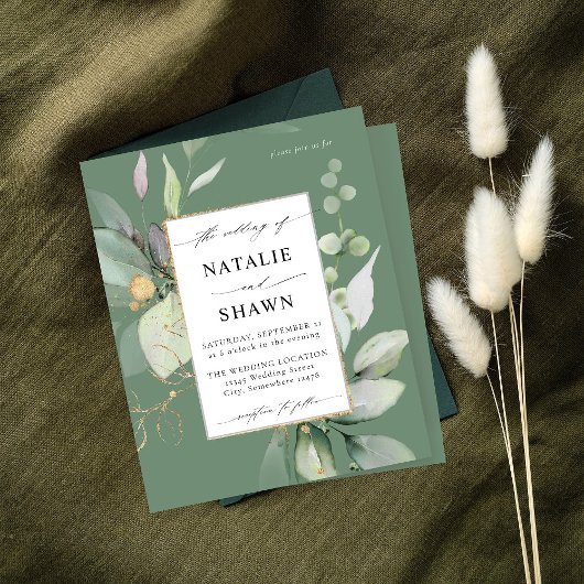 Eukalyptus Glow Gold Greenery Wedding Olive