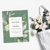 Eukalyptus Glow Gold Greenery Wedding Olive Flyer
