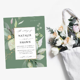 Eukalyptus Glow Gold Greenery Wedding Olive Flyer