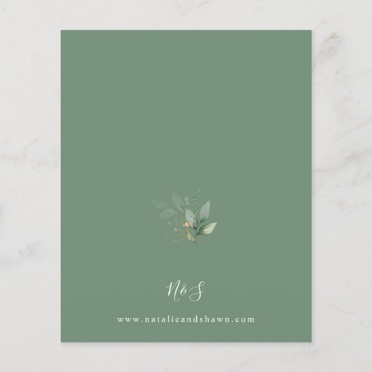 Eukalyptus Glow Gold Greenery Wedding Olive Flyer (Hinten)