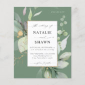 Eukalyptus Glow Gold Greenery Wedding Olive Flyer (Vorne)