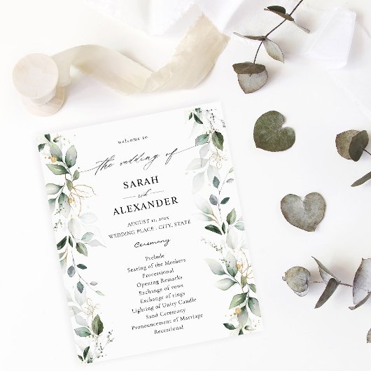 Eukalyptus Glow Gold Hochzeit 2 Flyer