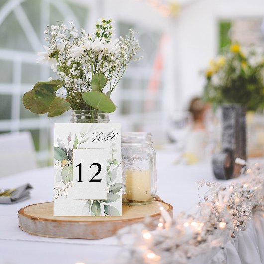 Eukalyptus Glow & Gold Tischnummer