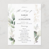 Eukalyptus Glow Gold Wedding Program (Vorderseite)