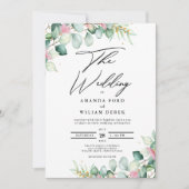 Eukalyptus Glow Greenery Moderne Hochzeitseinladun Einladung (Vorderseite)