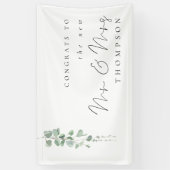 Eukalyptus-Glückwunsch an die Neue Frau Name Weddi Banner (Vertikal)