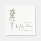 Eukalyptus-Glückwunsch für Wasserfarbe - Zukunft N Serviette (Vorderseite)