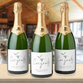 Eukalyptus-Glückwunsch im Wasserfarbensaal Schaumweinetikett