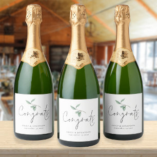 Eukalyptus-Glückwunsch im Wasserfarbensaal Schaumweinetikett