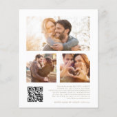 Eukalyptus Gold 3 Foto QR Hochzeit Einladung (Rückseite)