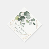 Eukalyptus Gold Abstrakte Liebe und Dankpapier Serviette (Ecke)