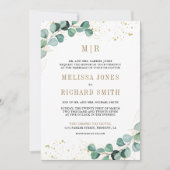 Eukalyptus Gold - alle in einem QR-Code Einladung (Vorderseite)