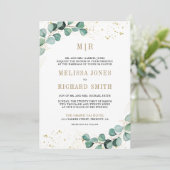 Eukalyptus Gold - alle in einem QR-Code Einladung (Stehend Vorderseite)