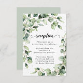 Eukalyptus Gold Aquarell Empfang Einschließwagen Begleitkarte (Vorne/Hinten)
