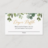 Eukalyptus Gold Baby Dusche Windel Gewinnkarten Begleitkarte (Vorderseite)