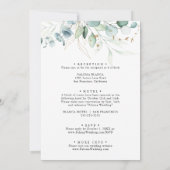 Eukalyptus Gold Back & Front Wedding Einladung (Rückseite)
