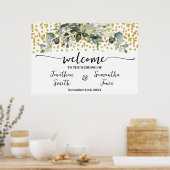 Eukalyptus Gold Begrüßungsfeier Empfang Poster (Küche)