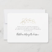 Eukalyptus Gold Beileid Beerdigung Dankeskarte (Rückseite)