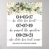Eukalyptus Gold Best Day Wedding Date Yes Day Poster (Vorne)