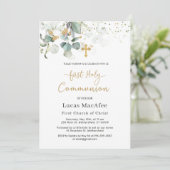 Eukalyptus-Gold-Blätter Kreuzfahrt Einladung (Stehend Vorderseite)