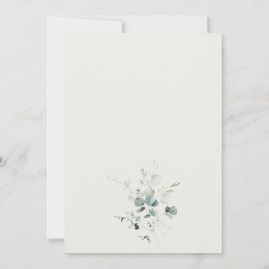 Eukalyptus-Gold-Blätter Kreuzfahrt Einladung (Rückseite)