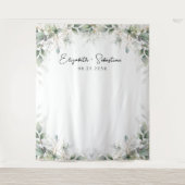 Eukalyptus Gold Blumengrün Hochzeitstorte Wandteppich (Vorderseite)