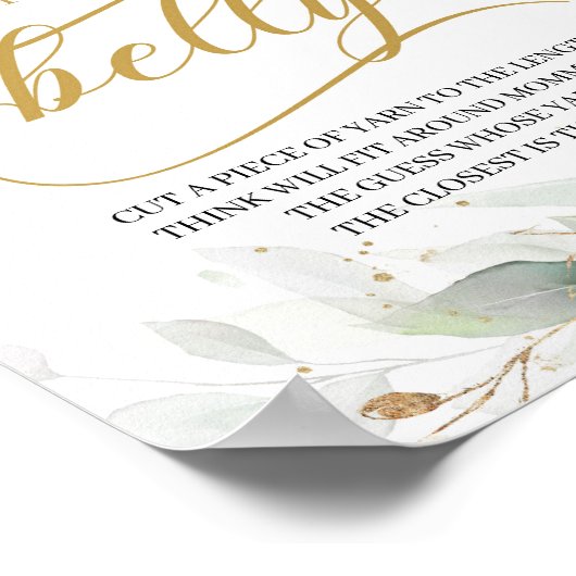 Eukalyptus gold boho wie groß ist Mama-Bauchzeiche Poster (Ecke)