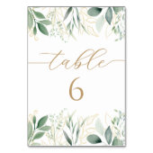 Eukalyptus Gold Botanical Baby Showdusche Tischnum Tischnummer (Vorderseite)