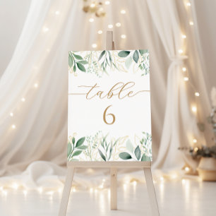 Eukalyptus-Gold-Botanik-Baby-Party-Tischnummer Tischnummer