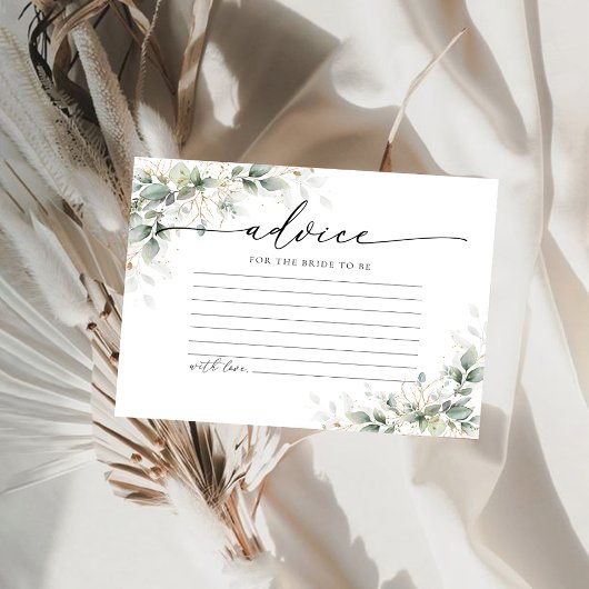 Eukalyptus Gold Brautparty Advisor Card