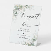 Eukalyptus Gold Brautparty Bouquet Bar Sign Sockelschild (Vorderseite)