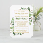 Eukalyptus Gold Brautparty Einladung (Stehend Vorderseite)