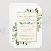 Eukalyptus Gold Brautparty Einladung (Vorne/Hinten)