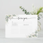 Eukalyptus Gold Brautparty Große Rezept Karte (Stehend Vorderseite)