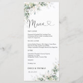 Eukalyptus Gold Brautparty Menu Menükarte (Vorderseite)