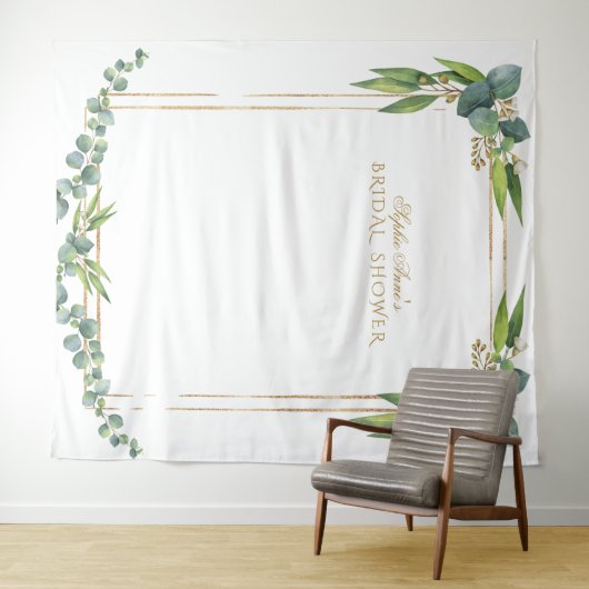 Eukalyptus-Gold-Brautparty-Prop Wandteppich (Beispiel (Horizontal))