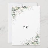 Eukalyptus Gold Bridal Dusche Einladung (Rückseite)