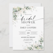 Eukalyptus Gold Bridal Dusche Einladung (Vorderseite)