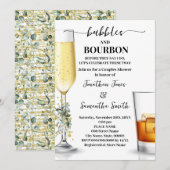 Eukalyptus Gold Bubbles & Bourbon Couples Dusche Einladung (Vorne/Hinten)