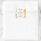 Eukalyptus Gold Bubbles & Brews Vielen Dank Dusche Quadratischer Aufkleber (Tasche)