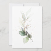 Eukalyptus Gold Calligraphy Brautparty Invitat Einladung (Rückseite)