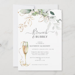 Eukalyptus Gold Calligraphy Brautparty Invitat Einladung