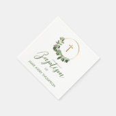 Eukalyptus Gold Cross Custom Baptisc Serviette (Ecke)
