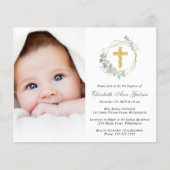 Eukalyptus Gold Cross Foto Taufe (Vorderseite)