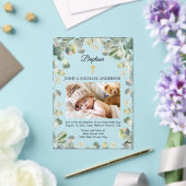 Eukalyptus Gold Cross Religious Baptism Foto Acryleinladungen (In Situ (Hochzeit))