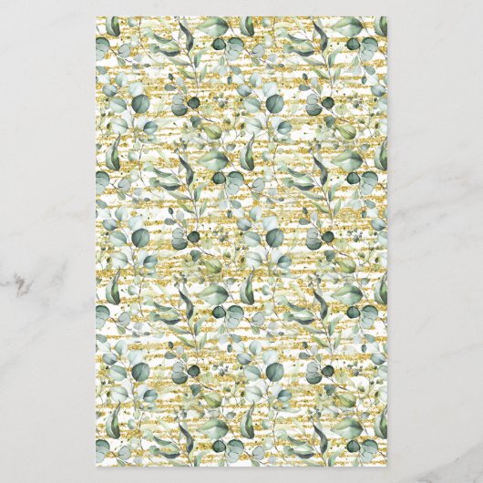 Eukalyptus Gold Die Schürze Brautparty Game Card Flyer (Hinten)