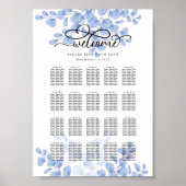 Eukalyptus Gold Dusty Blue Wedding Chart Poster (Vorne)