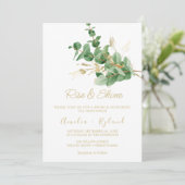 Eukalyptus-Gold | Einladung von Rise & Shine (Stehend Vorderseite)